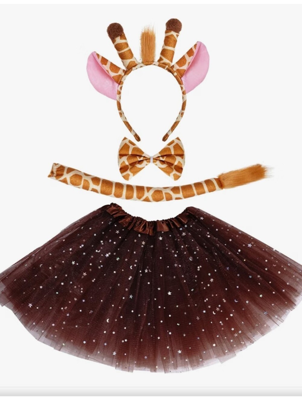 NWT Giraffe Costume Set - Tutu, Headband, Tail & Bow-Tie